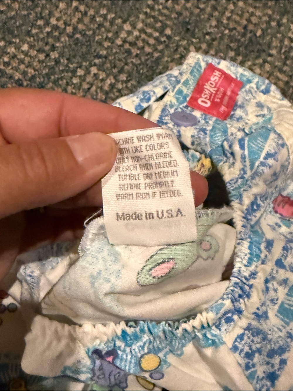 Vtg 90’s OshKosh B'gosh Vestbak Fish Print Overalls size 12mos - Picture 12 of 12